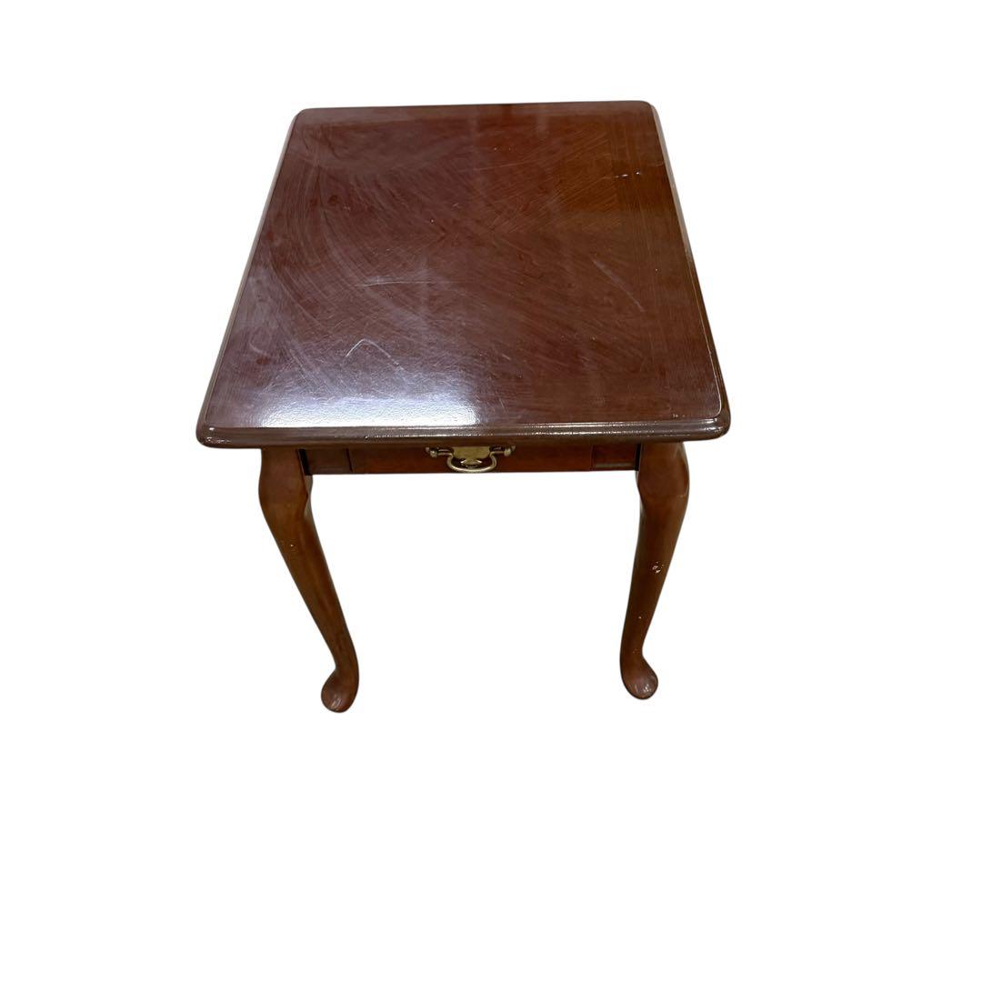 アンティーク調 猫脚 サイドテーブル 引き出し付