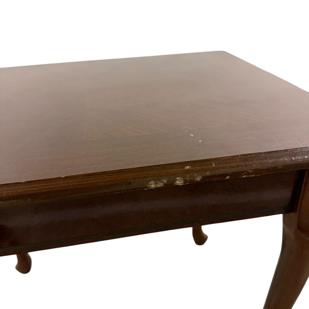 アンティーク調 猫脚 サイドテーブル 引き出し付