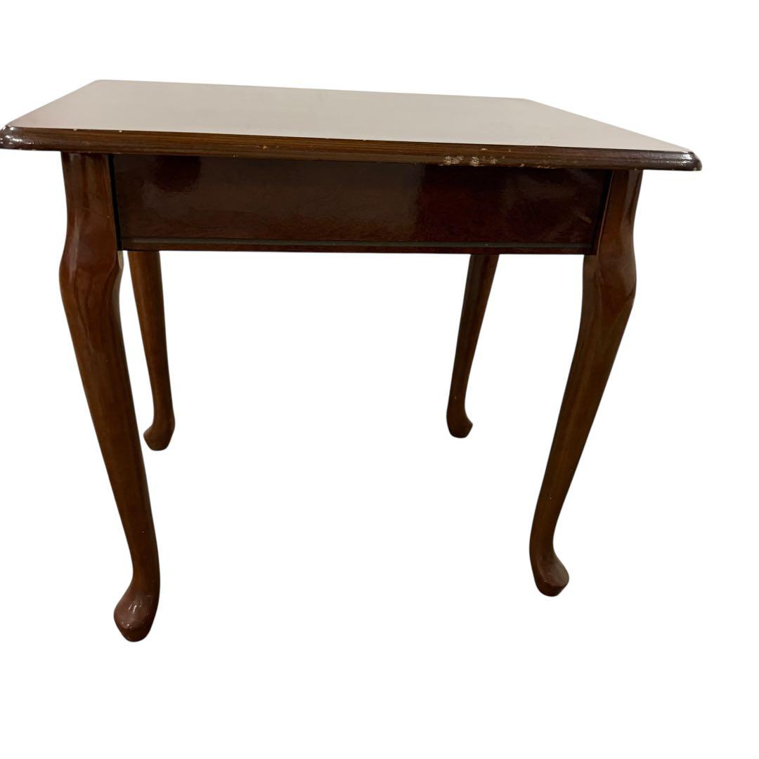 アンティーク調 猫脚 サイドテーブル 引き出し付