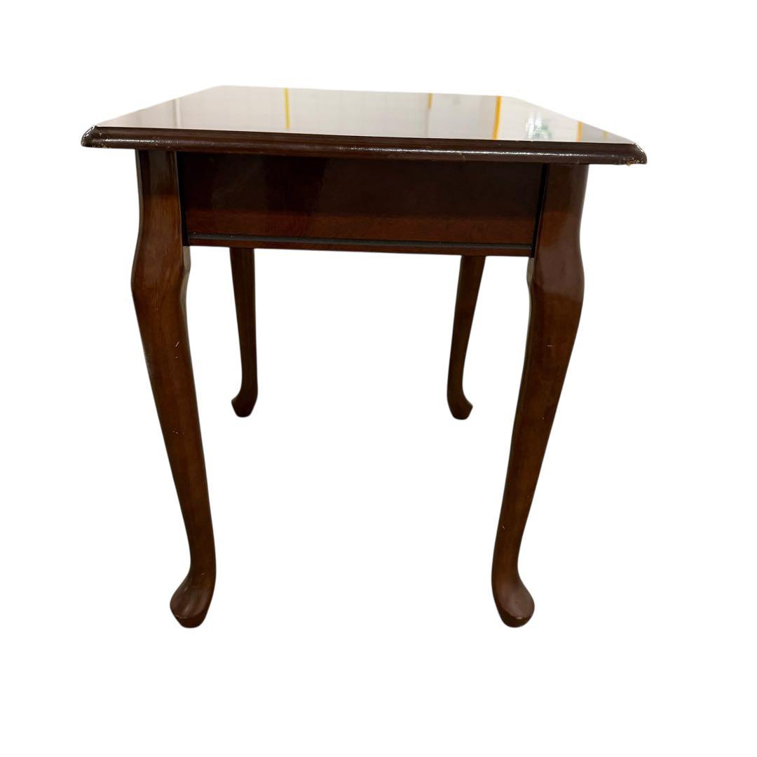 アンティーク調 猫脚 サイドテーブル 引き出し付