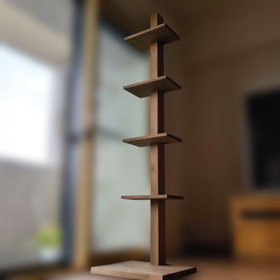 木製ラック 4段 ブラウン