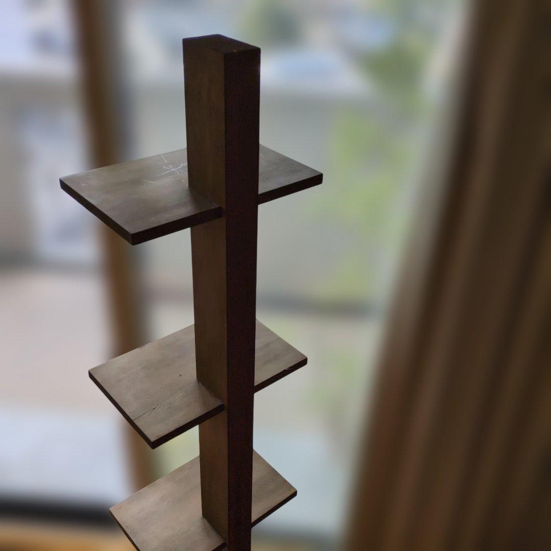 木製ラック 4段 ブラウン