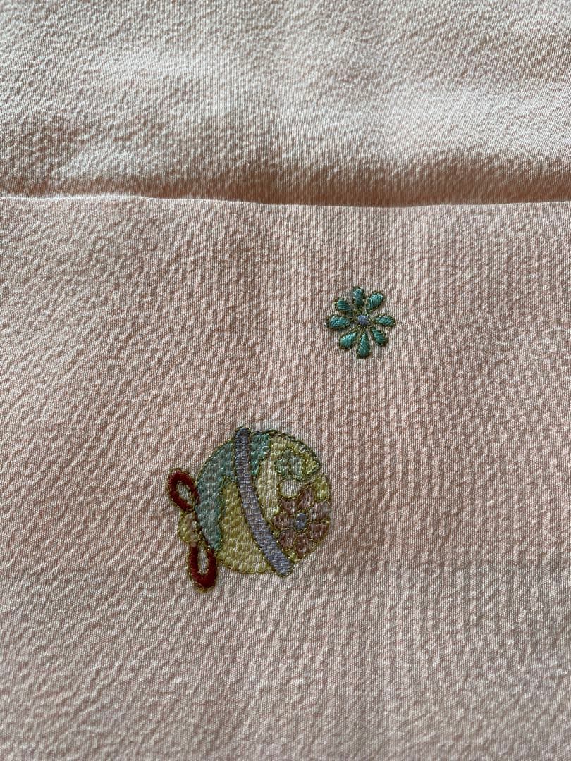 7歳七五三お着物　正絹　縮緬地　長襦袢