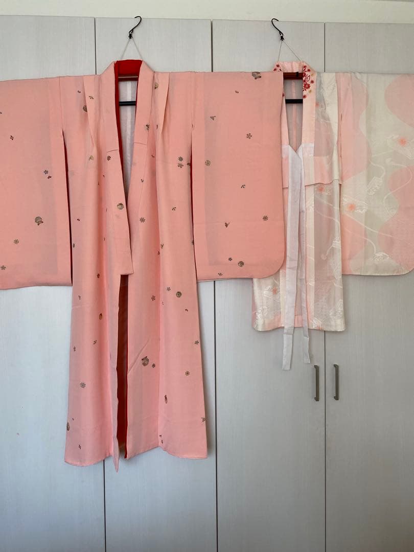 7歳七五三お着物　正絹　縮緬地　長襦袢