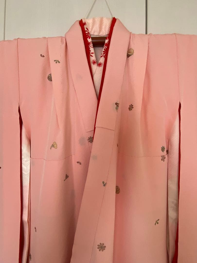 7歳七五三お着物　正絹　縮緬地　長襦袢