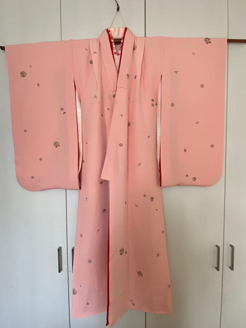 7歳七五三お着物　正絹　縮緬地　長襦袢