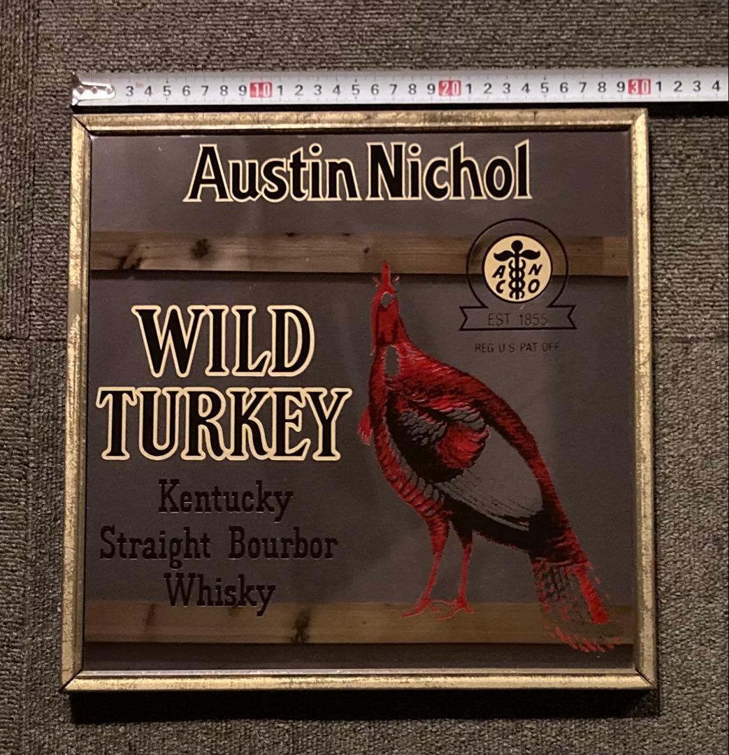 ワイルドターキー ヴィンテージ パブミラー 看板 壁掛け レトロ アメリカン雑貨
