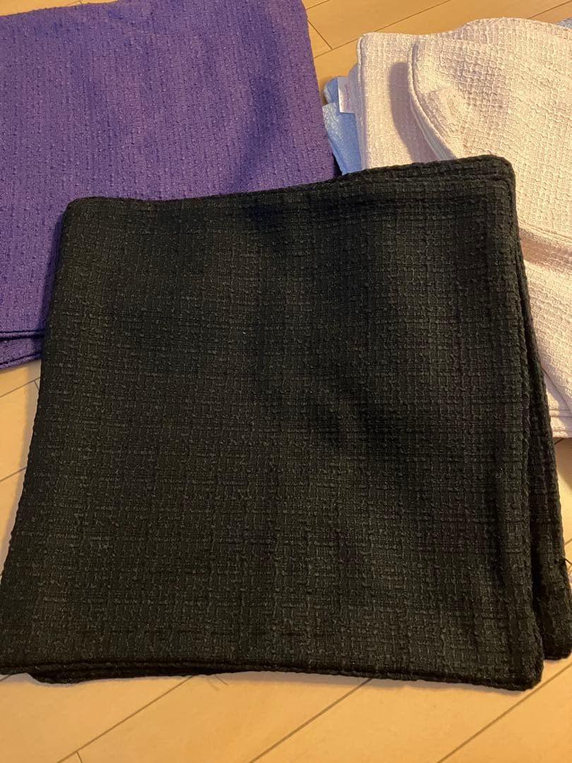 ツイードクッションカバー（ベージュ、ブルー、パープル、ブラック）12枚 バラ売可