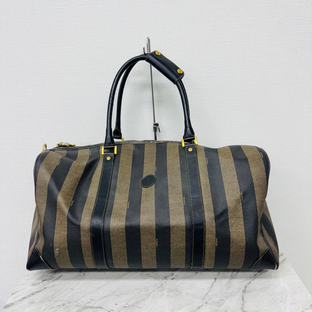 ✨FENDI✨フェンディ✨ペカン柄✨ブラウンブラック✨ボストンバッグ✨ 極美品✨ FENDI ペカン柄 ミニボストンバッグ 2way FFロゴ オールド