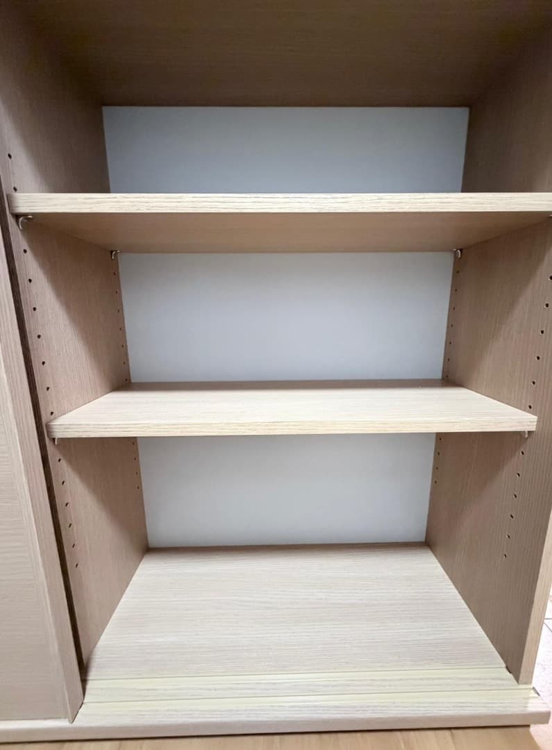 ナチュラル木目 スライド扉キャビネット 120cm