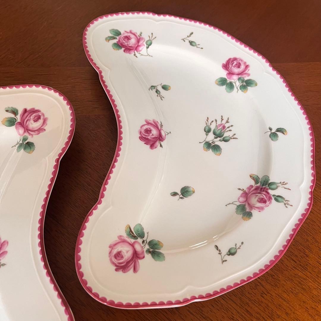 【レア美品】リチャードジノリ★アンティックローズ★クレッセント　2枚