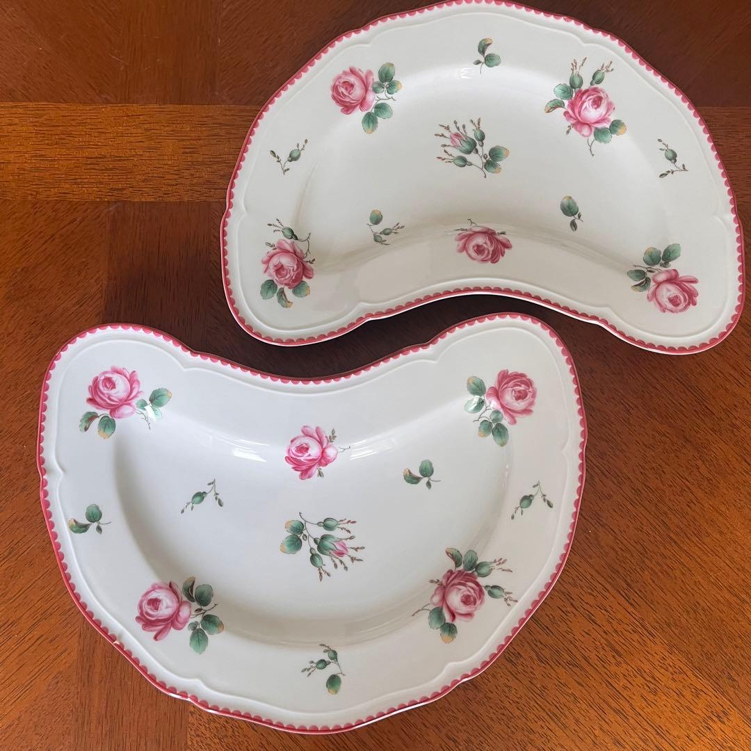 【レア美品】リチャードジノリ★アンティックローズ★クレッセント　2枚