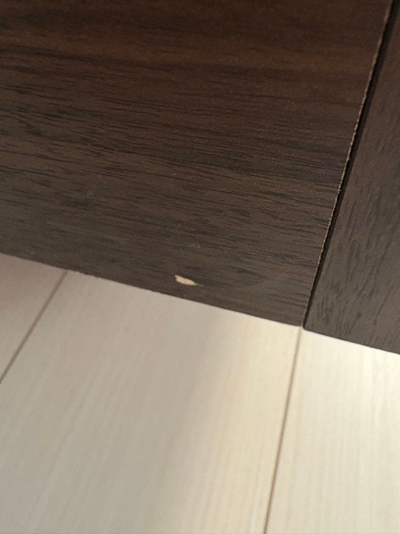 センターテーブル引き出し付き　ガラストップ　ダークブラウン