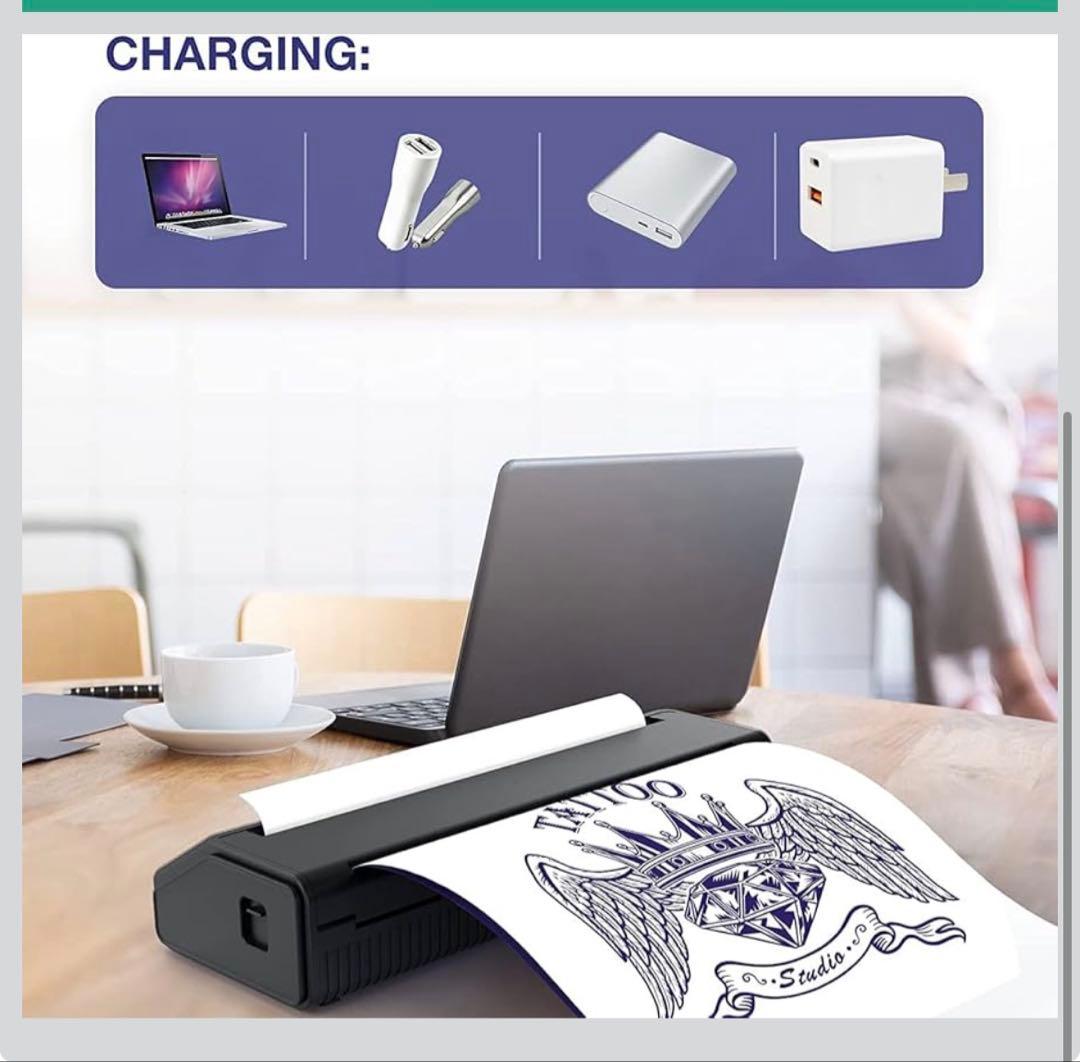 VLOXOタトゥー下絵転写用持ち運びポータブル コピーマシンサーマルコピーマシン