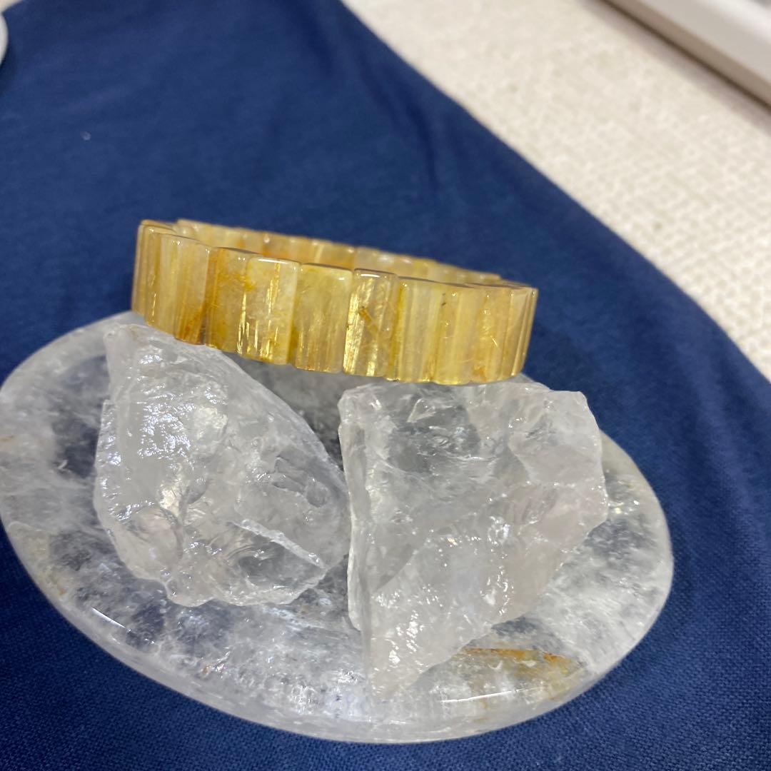 タイチンルチル　バングル　太針　パワーストーン　内径約17cm