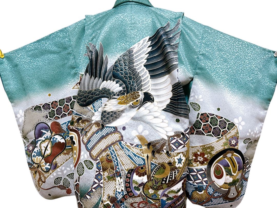 【専用出品】3歳から4歳♡七五三　男の子　フルセット　一式　緑　小さめ　鷹