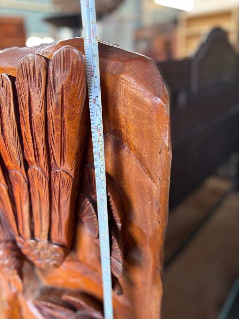 【一点物】木彫り 彫刻 置物 鷹と虎 縁起物 オブジェ 岐阜県揖斐郡池田町まで