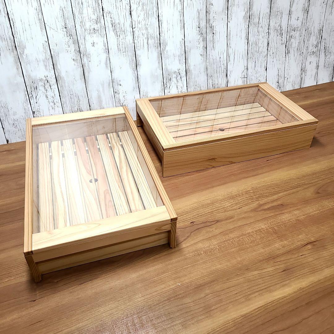 No182【新品】2台 寿司ネタケース ネタ箱　目皿・アクリル蓋付【保冷剤付き】