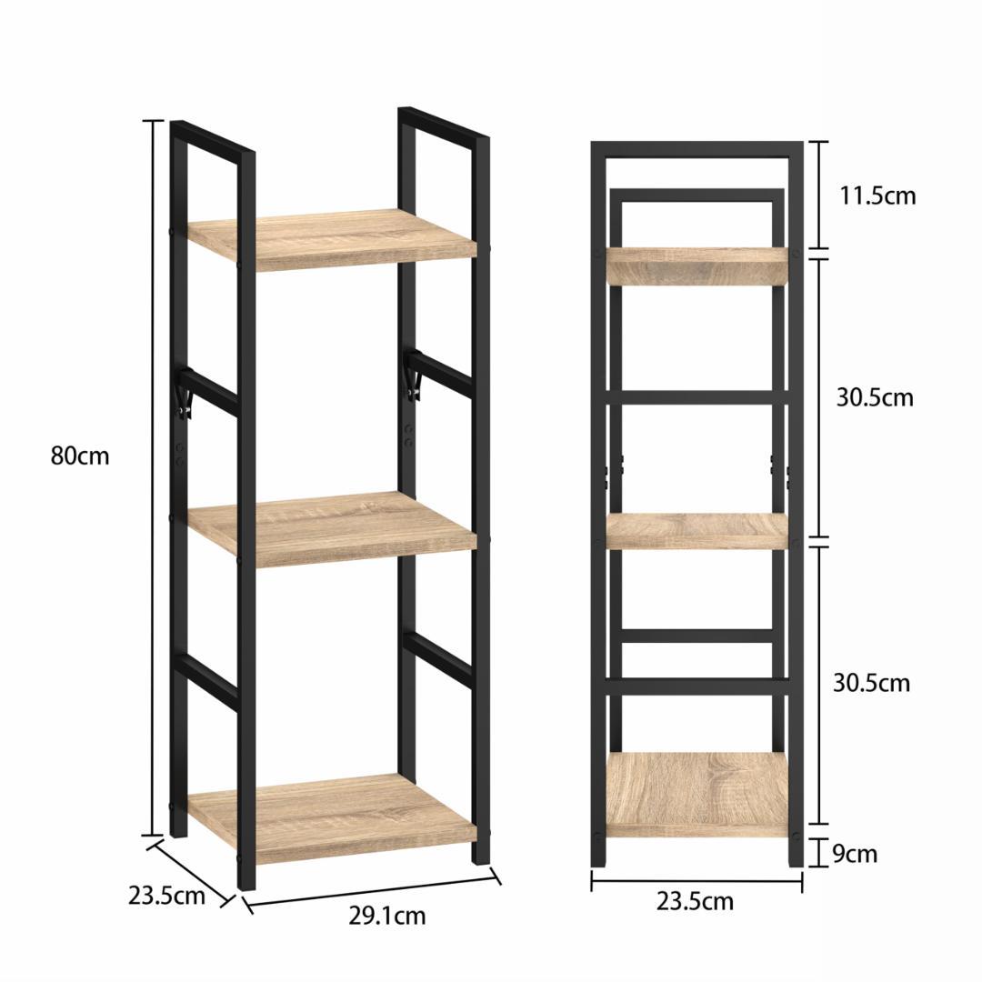 3段棚 本棚 棚 収納 木製ラック