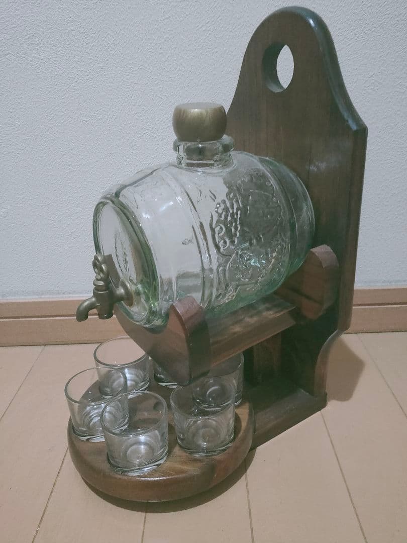 ♪ ショットグラス付き グラスウィスキーバレルコンプリートセット 壁掛け