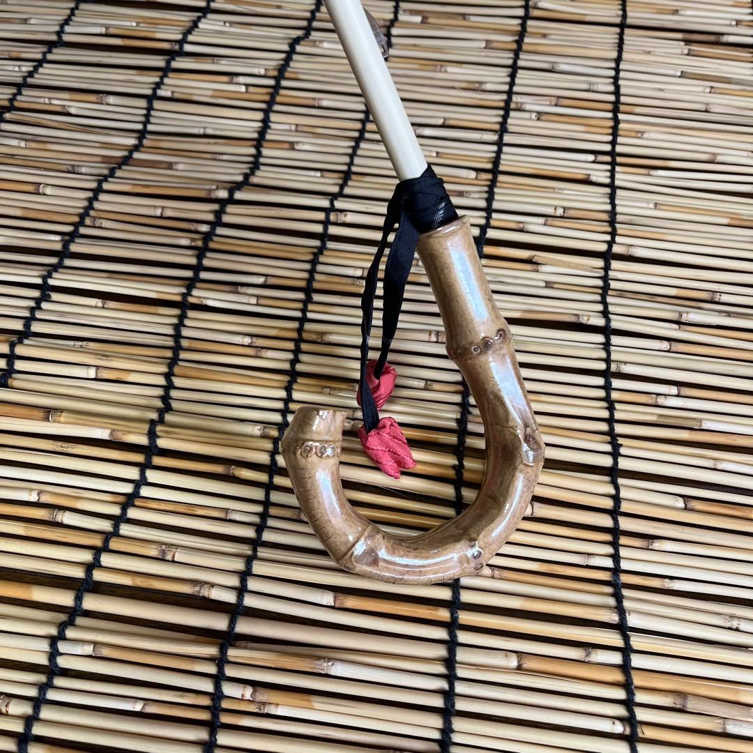 大島紬リメイク＊手作りおしゃれ日傘とお揃い巾着トート＊黒地花柄