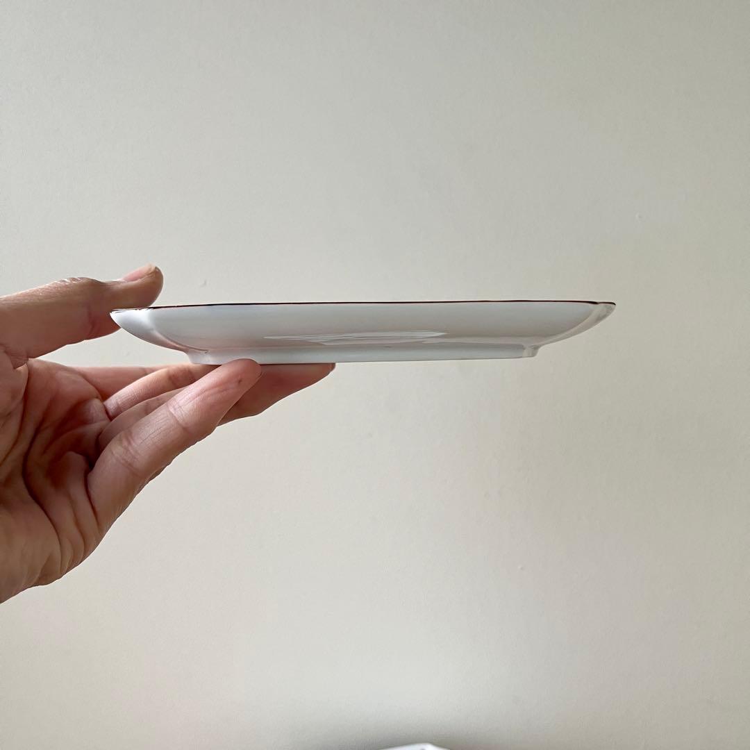 深川製磁　川に桜　変形角小皿　5枚セット