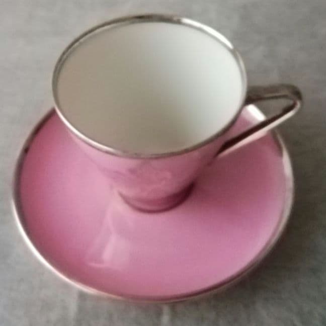 逸品　純銀巻き　蘭花図紋キャビネットカップ　アンティーク　alka製