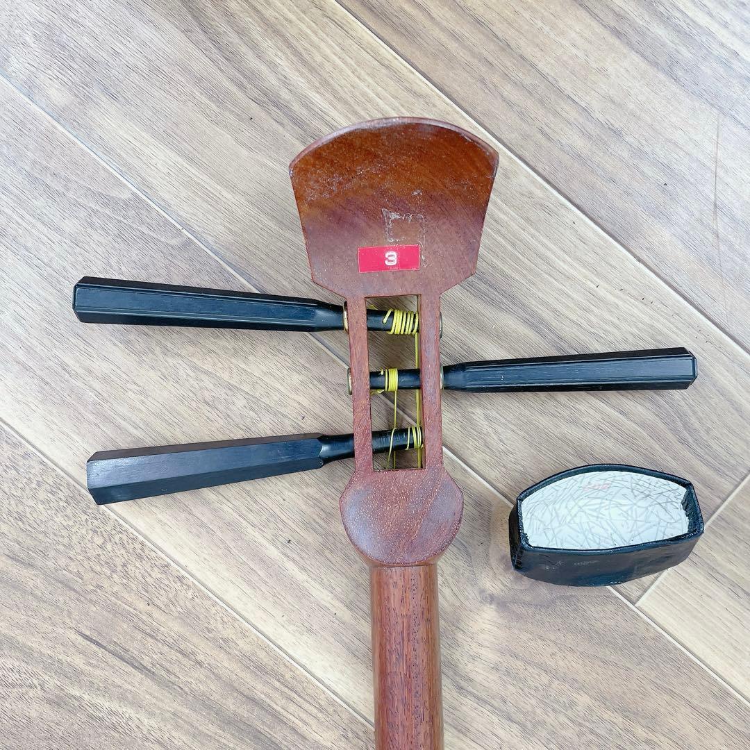 三味線 中棹 花梨 犬皮 丸打胴 平溝 和楽器 - メルカリ