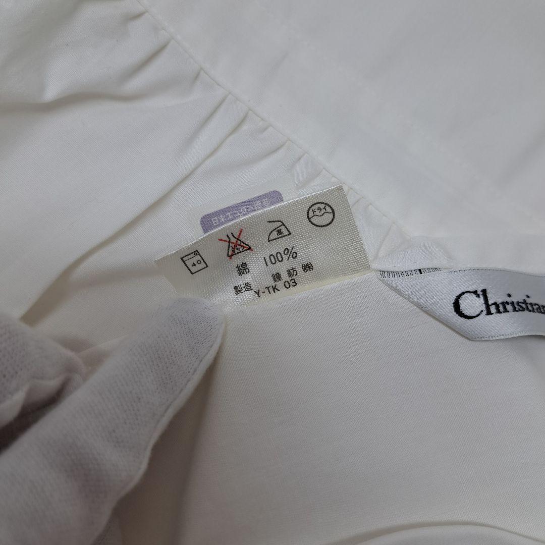 20260113 クリスチャンディオール エプロン 刺繍 花 ホワイト 未使用