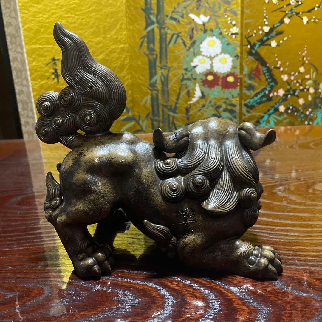 備前焼　獅子　小西陶古作