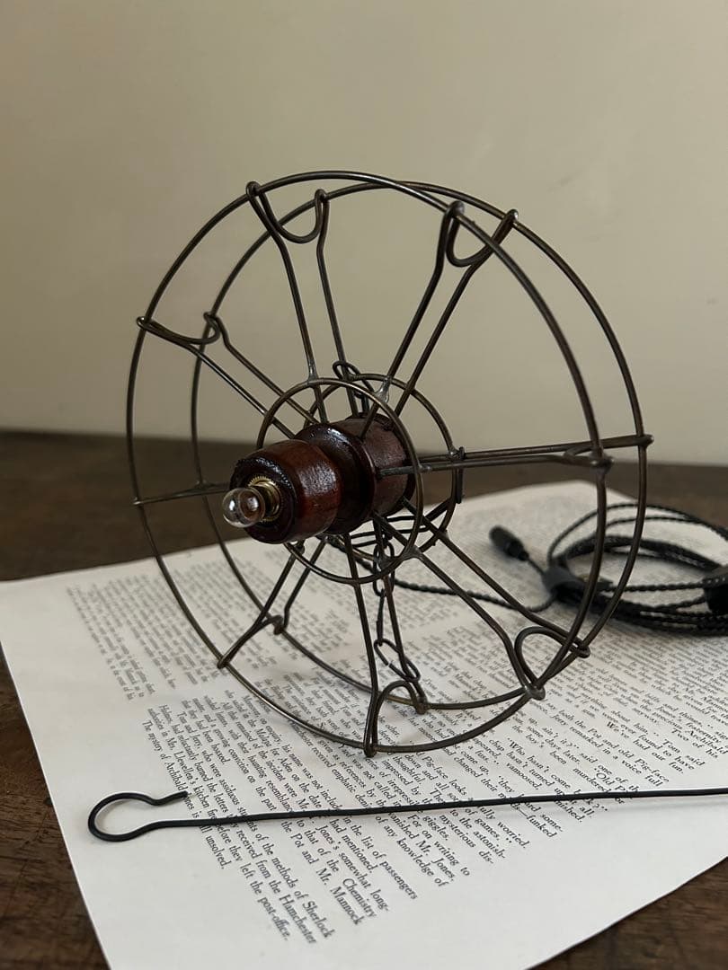 古材照明　ハンドメイドランプ　ブロカント　アトリエランプ　北欧風　アトリエ