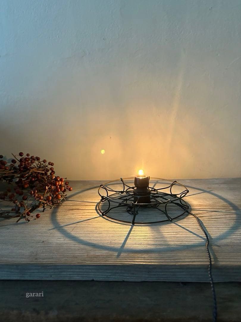 古材照明　ハンドメイドランプ　ブロカント　アトリエランプ　北欧風　アトリエ