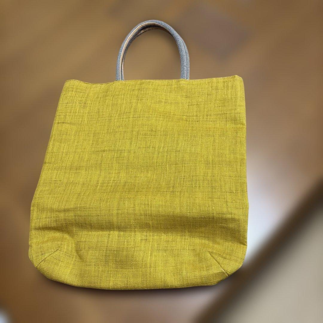イエローストライプトートバッグ和風