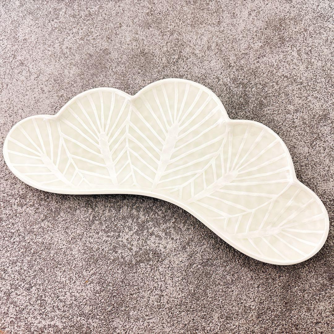 マロンケーキリピ様価格　幸楽窯　松葉形前菜皿　白金　白銀　6点セット