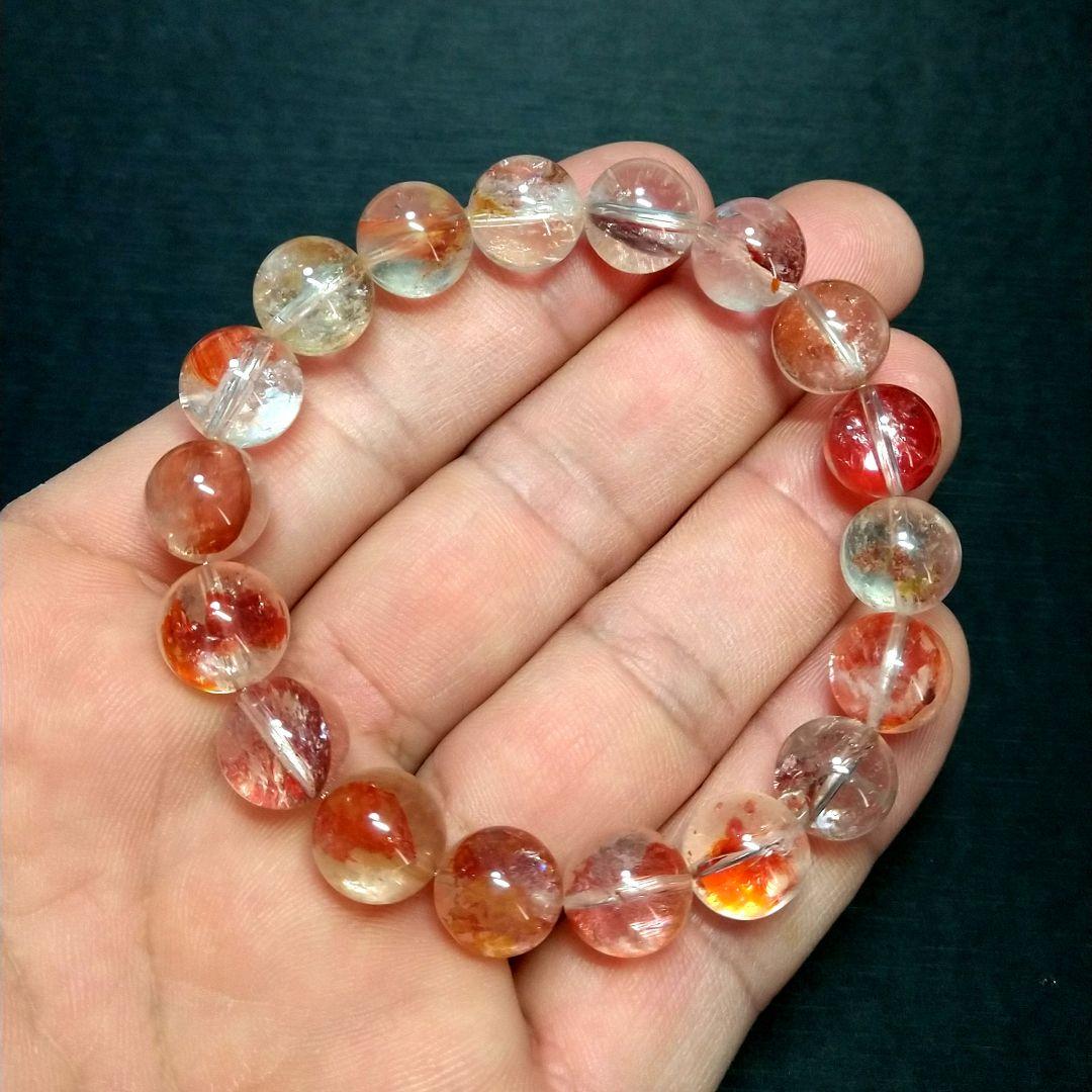 【良質,美品】オーロラクォーツ　ブレスレット　希少　金魚石　恋愛運