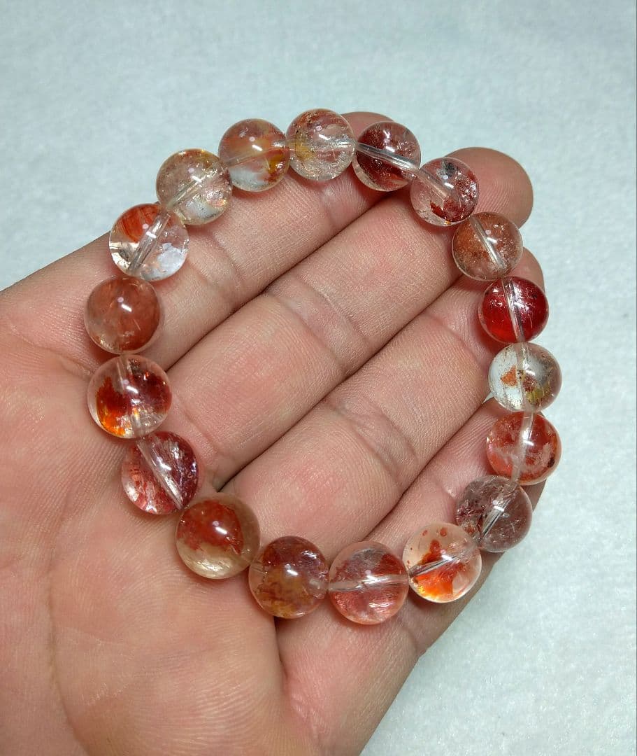 【良質,美品】オーロラクォーツ　ブレスレット　希少　金魚石　恋愛運