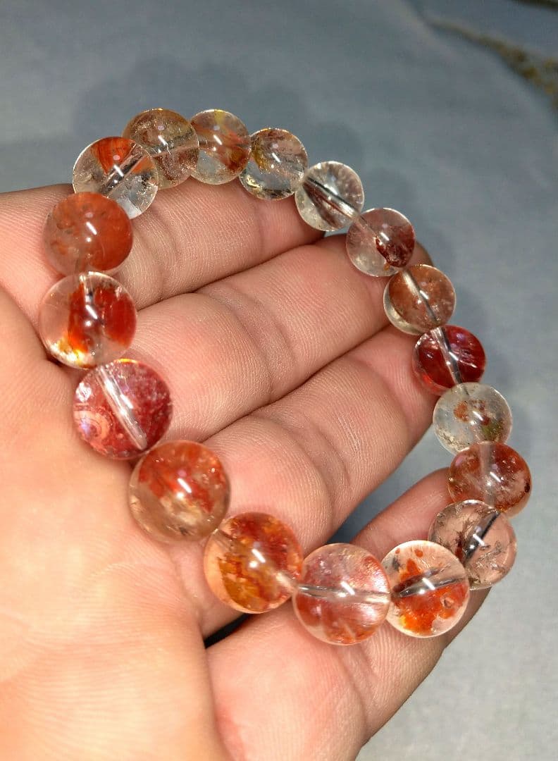 【良質,美品】オーロラクォーツ　ブレスレット　希少　金魚石　恋愛運