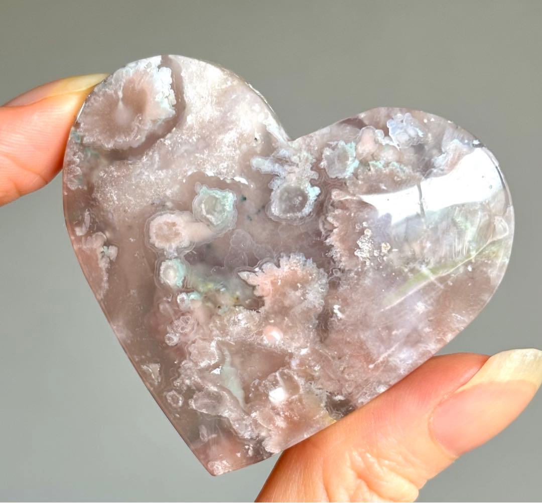 Ruby様　グリーン桜瑪瑙　ハート　雫