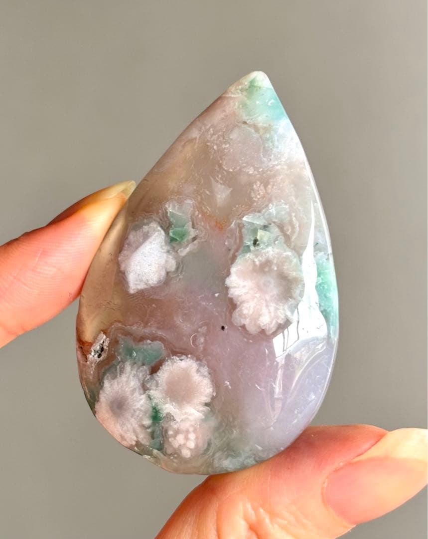 Ruby様　グリーン桜瑪瑙　ハート　雫