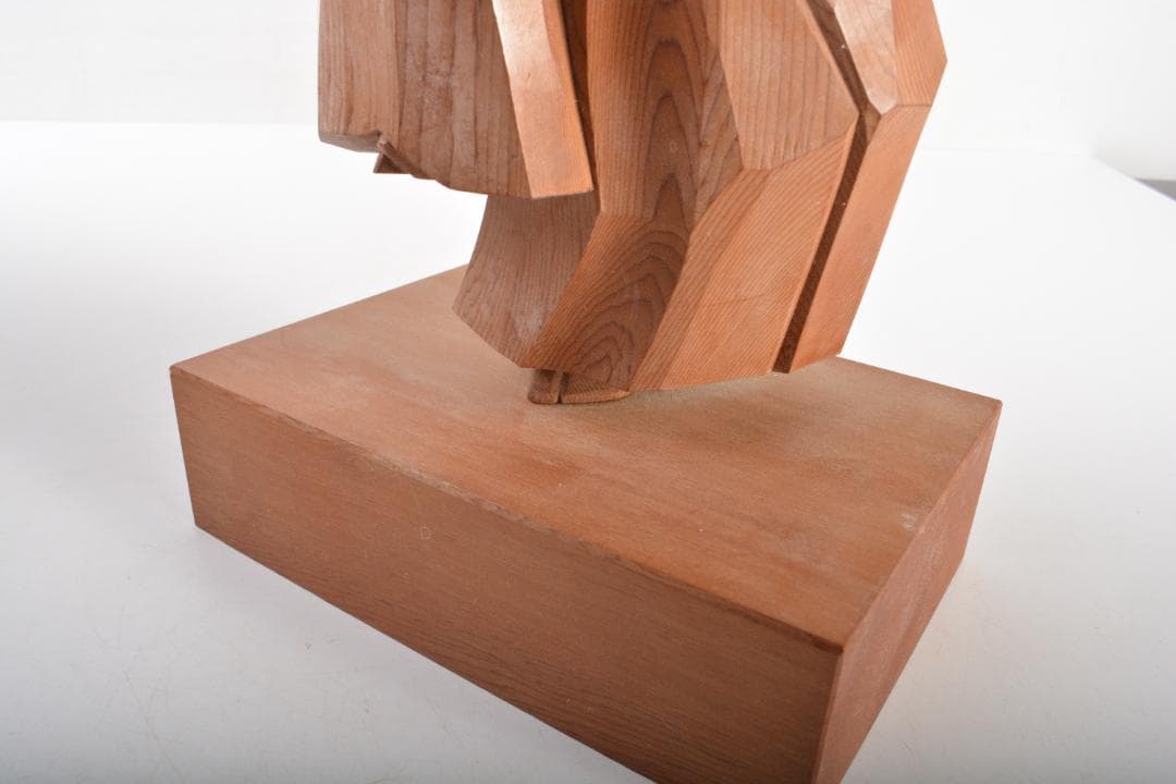 伝統工芸　飛騨一位一刀彫　中村一刻作　「石橋」　能　狂言　共箱　V　6416C