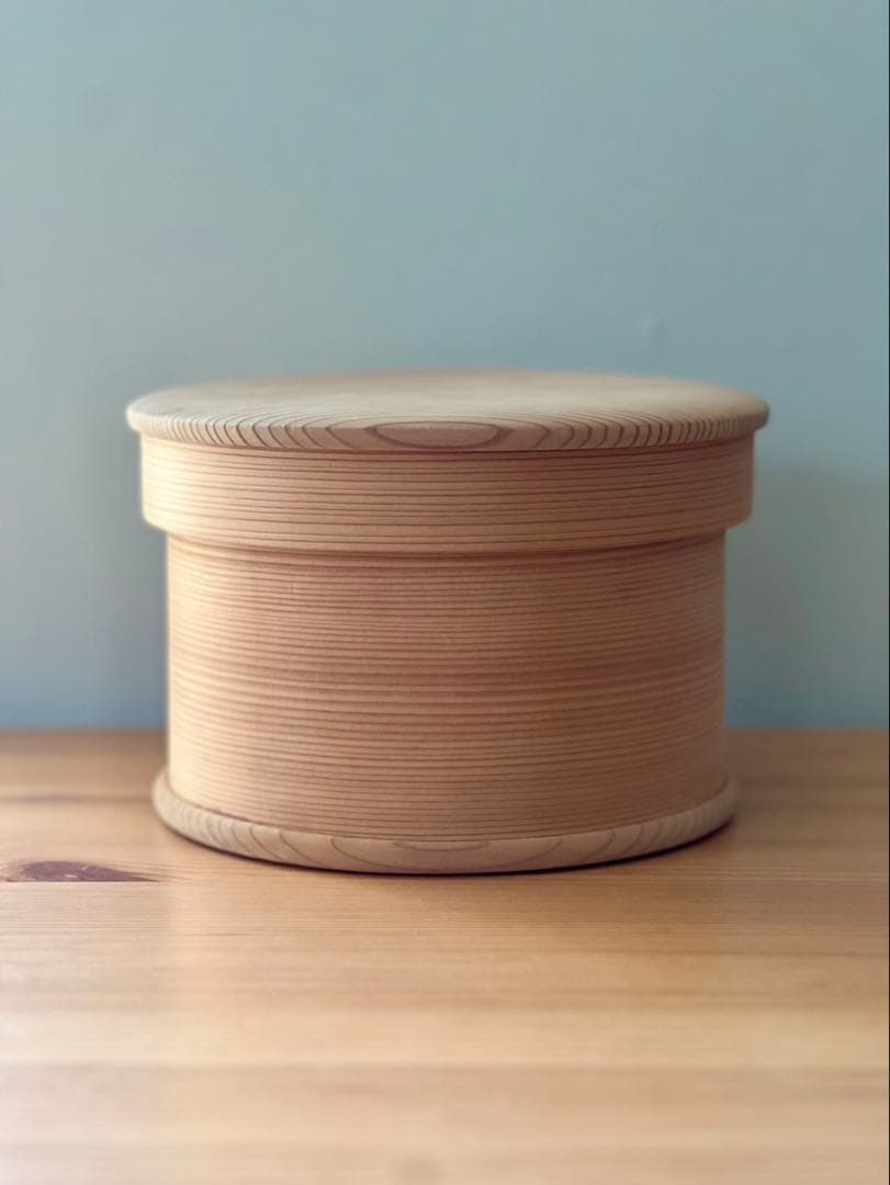 【未使用】柴田慶信商店　秋田杉　曲げわっぱ　白木　おひつ　5寸 五寸　2合用