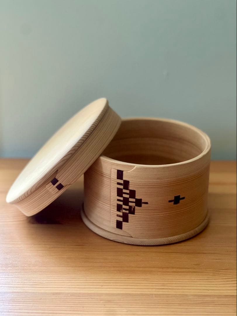 【未使用】柴田慶信商店　秋田杉　曲げわっぱ　白木　おひつ　5寸 五寸　2合用