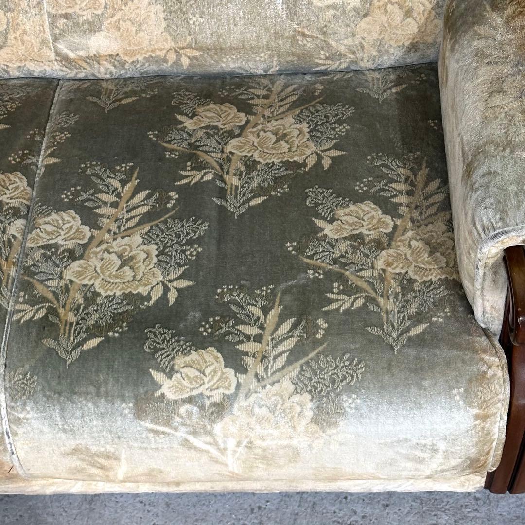 ✿70s✿ 昭和レトロ カリモク 3人掛けソファ ヴィンテージ 応接家具 金華山