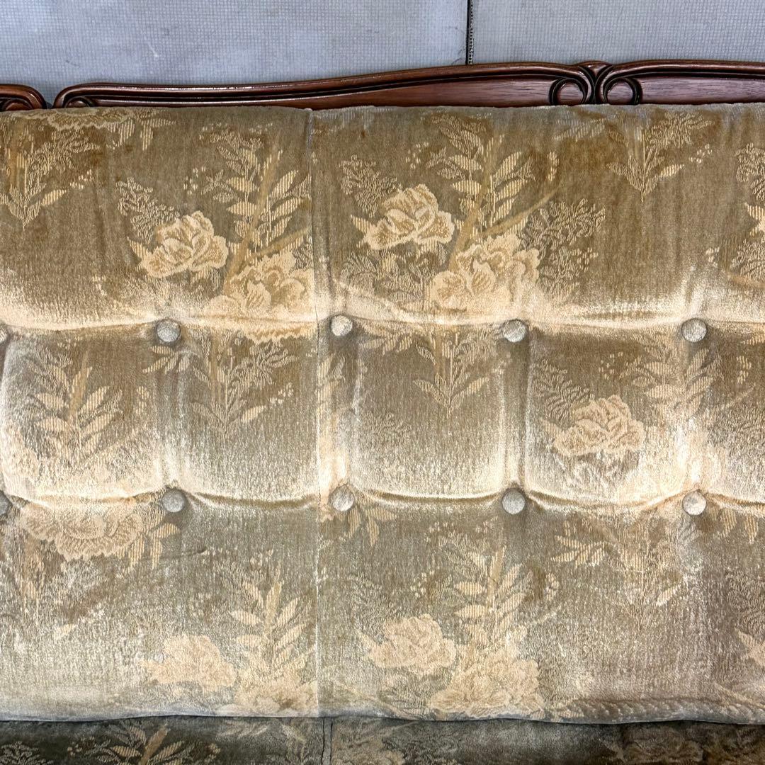 ✿70s✿ 昭和レトロ カリモク 3人掛けソファ ヴィンテージ 応接家具 金華山