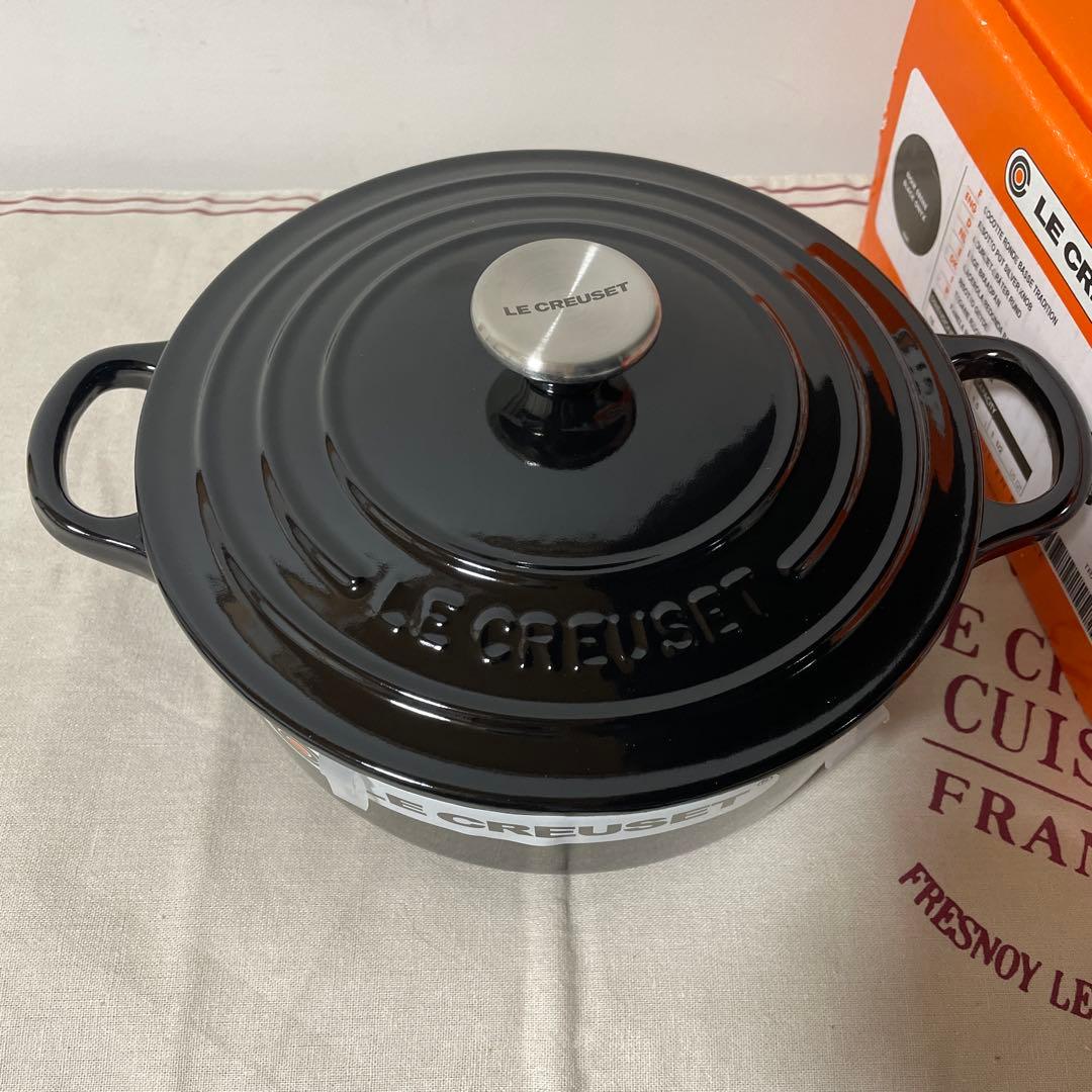 《出品》ルクルーゼ 18cm ブラックオニキス ココットロンド バッセ