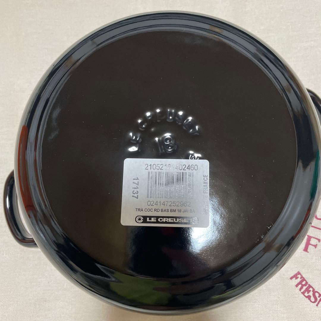 《出品》ルクルーゼ 18cm ブラックオニキス ココットロンド バッセ