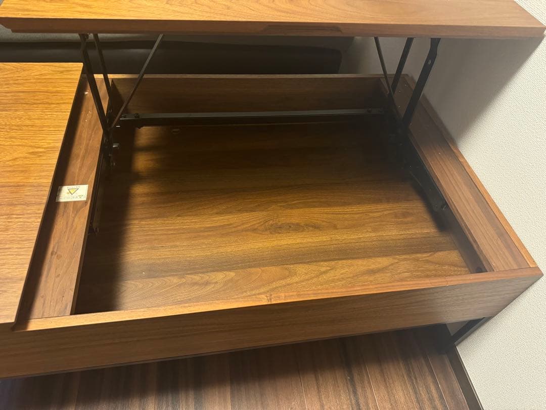 ニトリ 昇降 センターテーブル Nヒバリ 120 MBR ミドルブラウン 美品