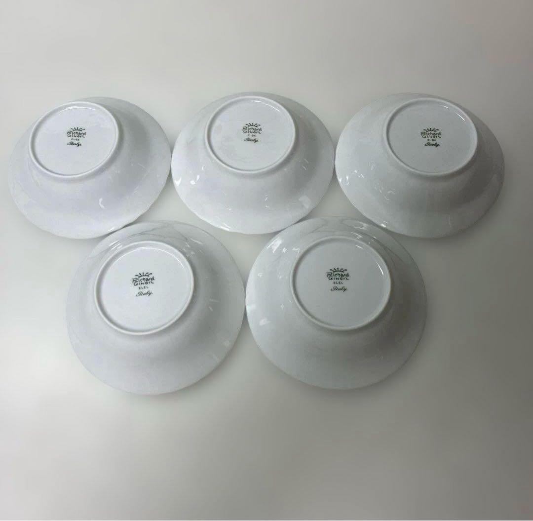 【美品】リチャードジノリ　ベッキオホワイト　フルーツソーサー　15cm×5枚