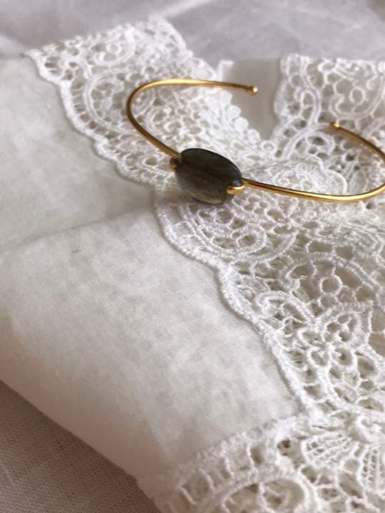 天然石 ▫️ラブラドライト▫️ ブレスレット (18KGP)