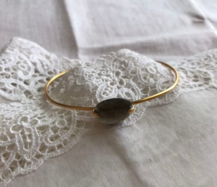 天然石 ▫️ラブラドライト▫️ ブレスレット (18KGP)